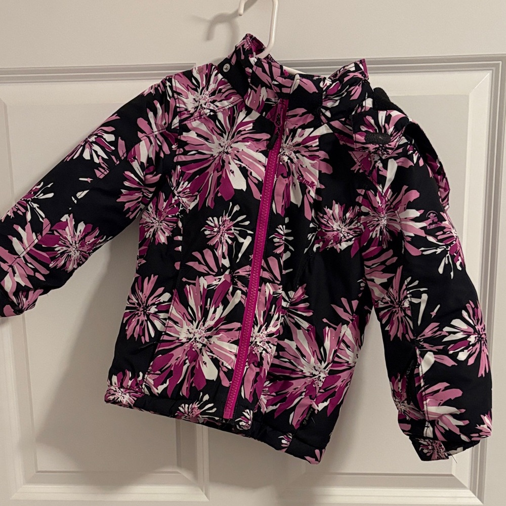 Kamik Pink and Black Floral Kids Jacket